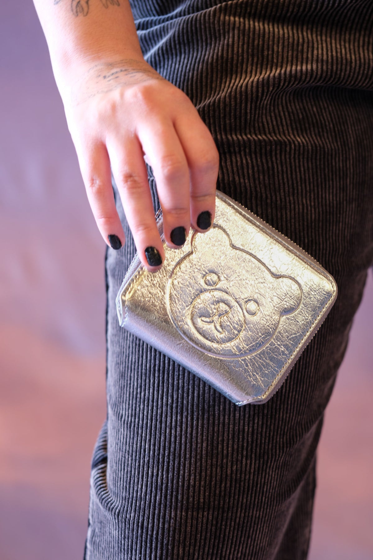 Metallic Bear Wallet