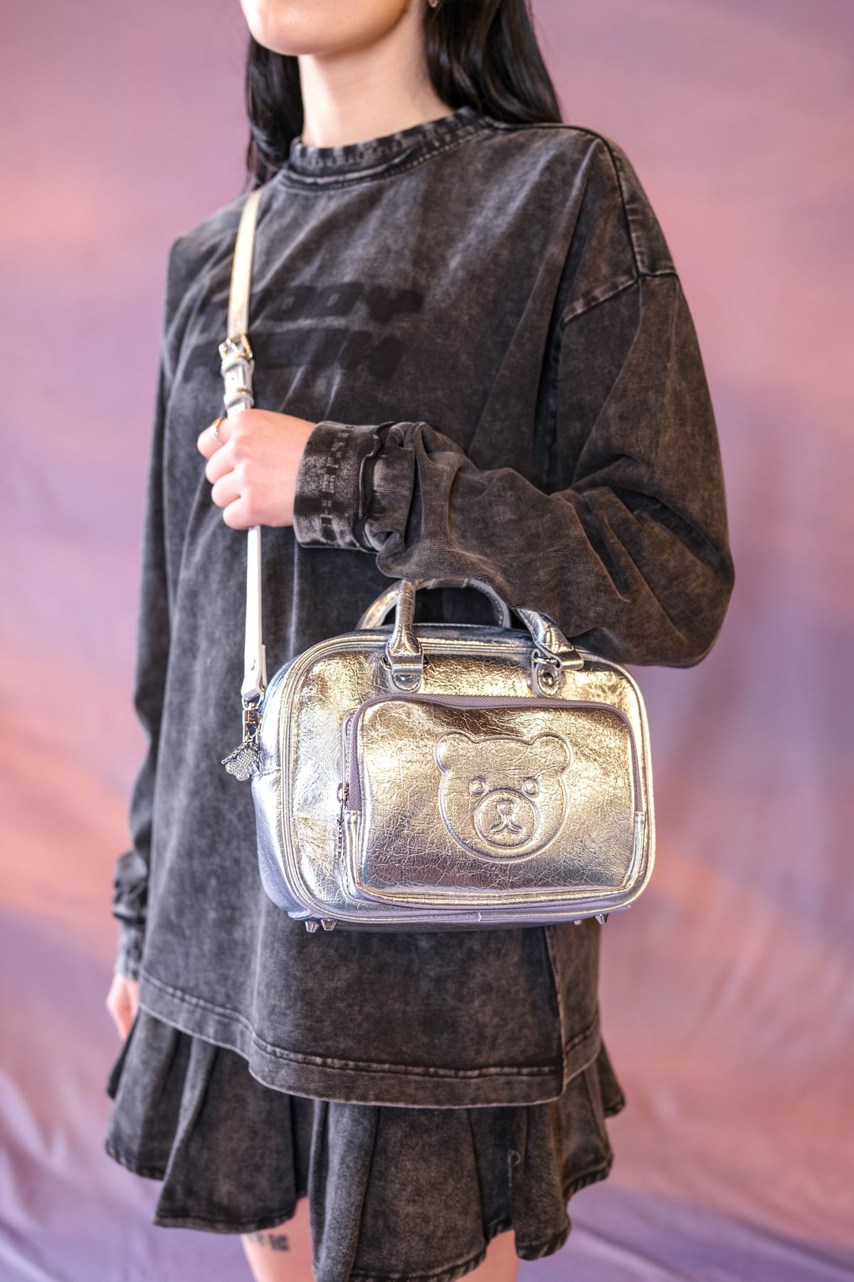 Metallic Bear Bag