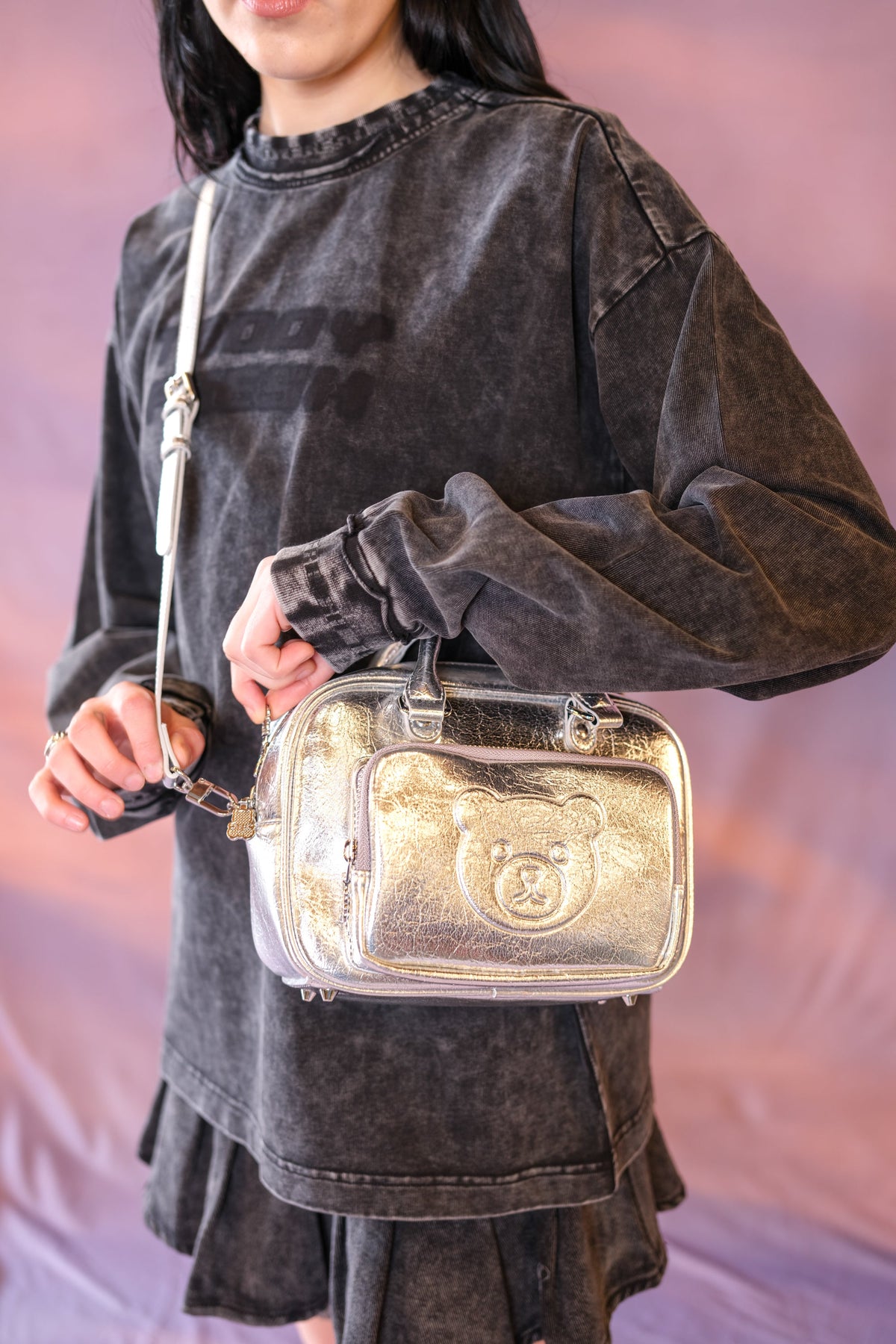 Metallic Bear Bag
